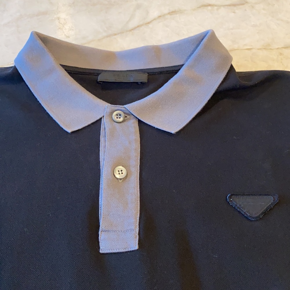 Prada black and gray polo shirt size XXL